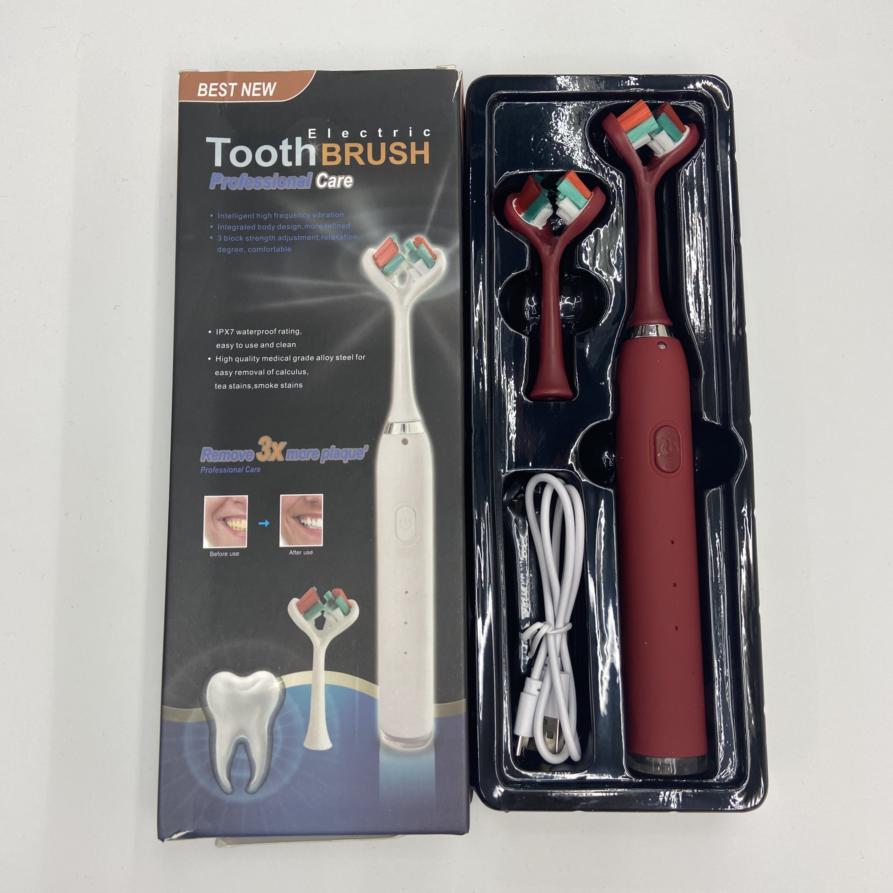 Double-headed tooth cleaner household dental cleaner electric toothbrush smart household small remover