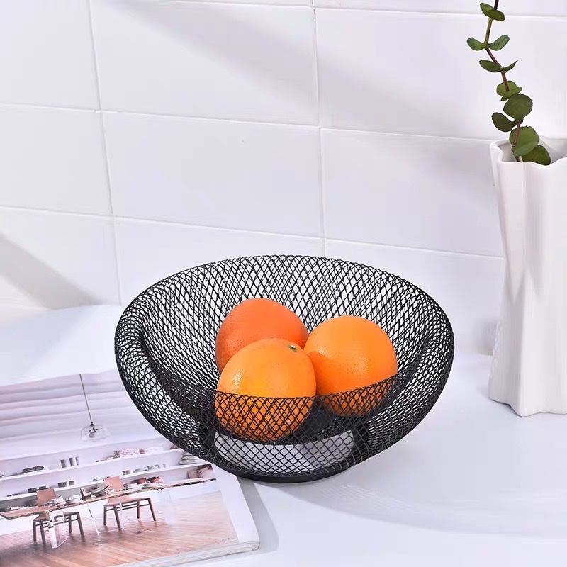 Simple Wrought Iron Fruit Basket Living Room Fruit Tray Household Creative Fruit Basket Hollowed Out Snack Basket