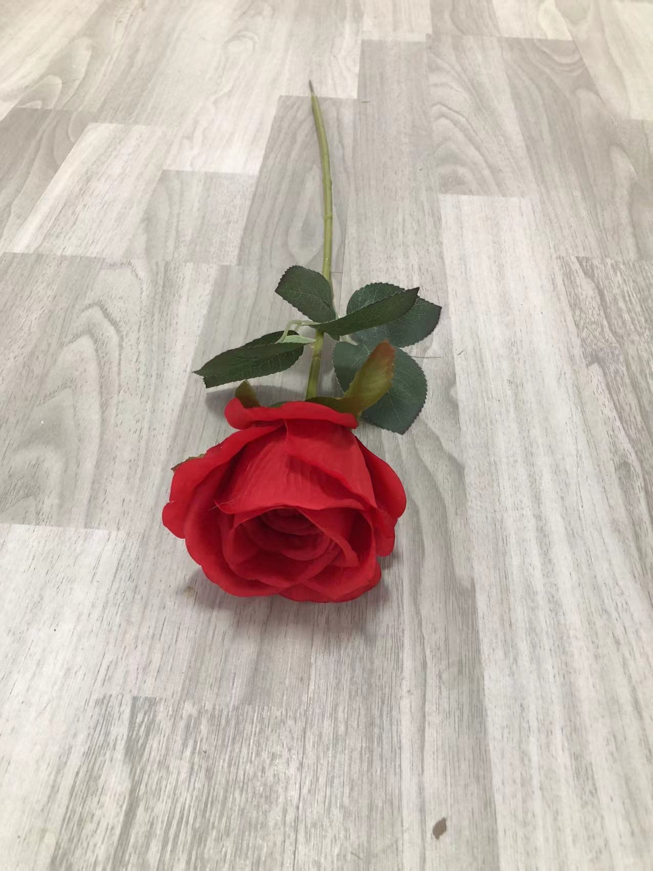 Fabric Decoration Simulation Flower Single Head Rose Western Wedding Background Wall Decoration Road Lead Flower Valentine's Day Gift Flower European Simulation Rose Bouquet Korean Realistic Valentine's Day Gift Bouquet Mother's Day Gift Bouquet