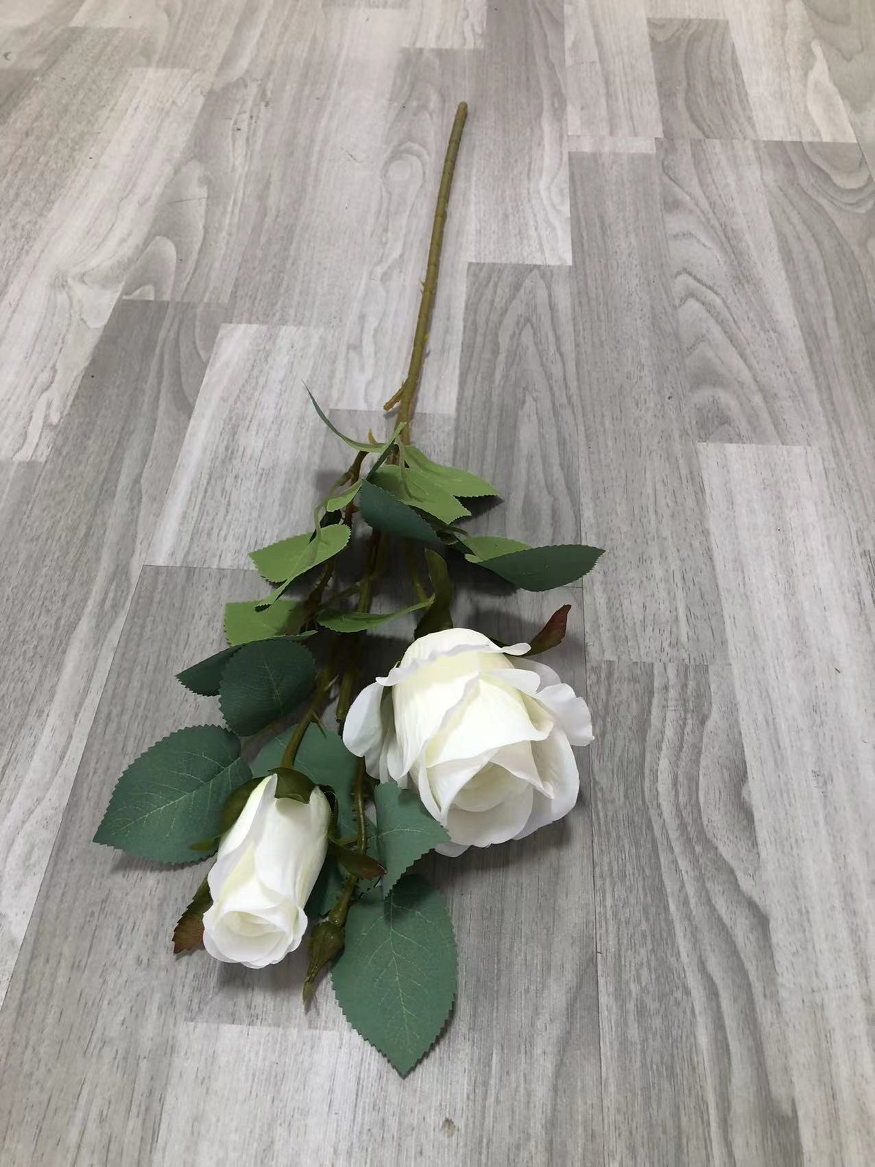 Korean-Style Small Fresh Valentine's Day Gift Fabric Simulation Flower Single 2-Head Rose False Flower Background Wall Decoration Flower Living Room Table Vase Flower Arrangement Flower Simulation Fabric Dry Flower Artificial Flower Accessories Flower Branches Application Scenario