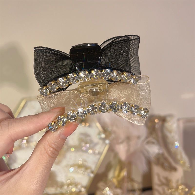 9.9M/2 Latest Bow Mesh Double-Sided Grip Korean Hair Accessories Female Fresh Simple Japanese Sweet Wind
