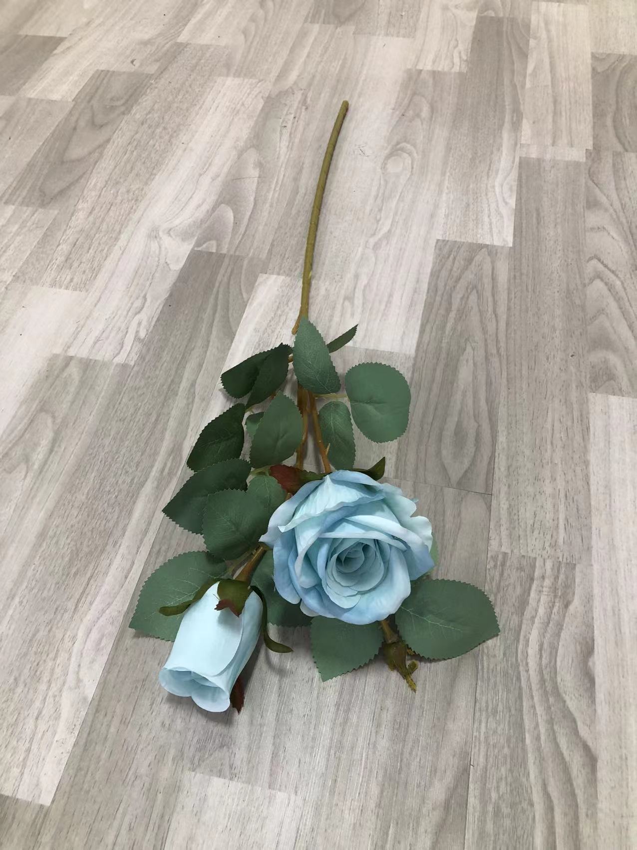 Korean-Style Small Fresh Valentine's Day Gift Fabric Simulation Flower Single 2-Head Rose False Flower Background Wall Decoration Flower Living Room Table Vase Flower Arrangement Flower Simulation Fabric Dry Flower Artificial Flower Accessories Flower Branches details Picture