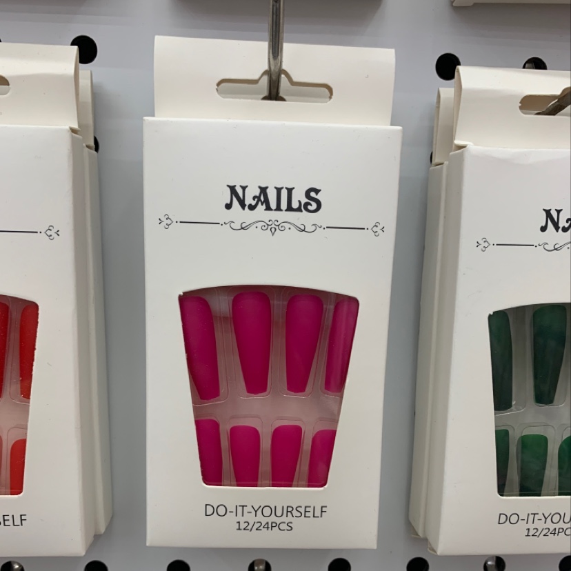 24 Pieces Fitted With Matte Solid Color Big Ballet Nail details Picture