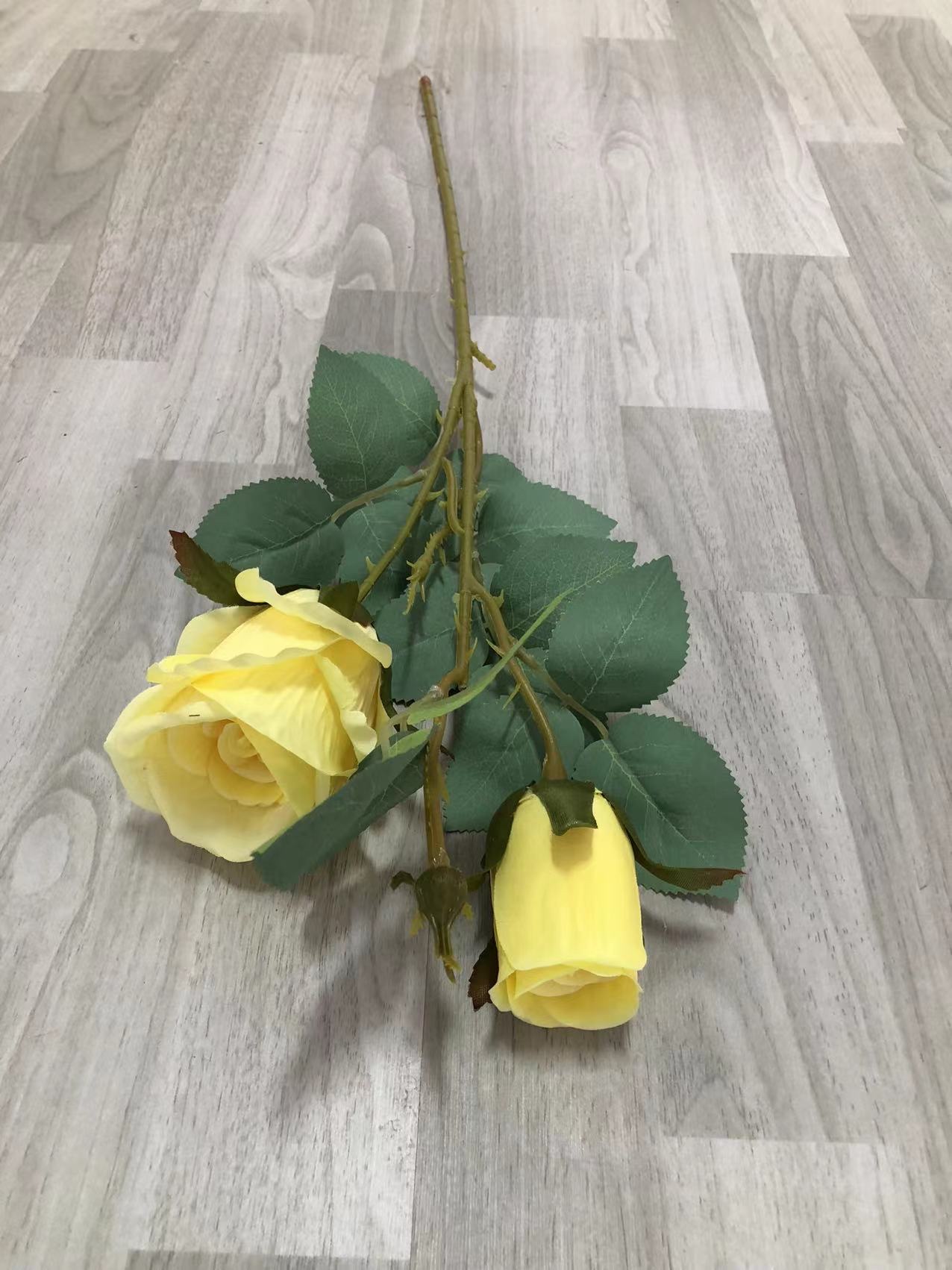 Korean-Style Small Fresh Valentine's Day Gift Fabric Simulation Flower Single 2-Head Rose False Flower Background Wall Decoration Flower Living Room Table Vase Flower Arrangement Flower Simulation Fabric Dry Flower Artificial Flower Accessories Flower Branches