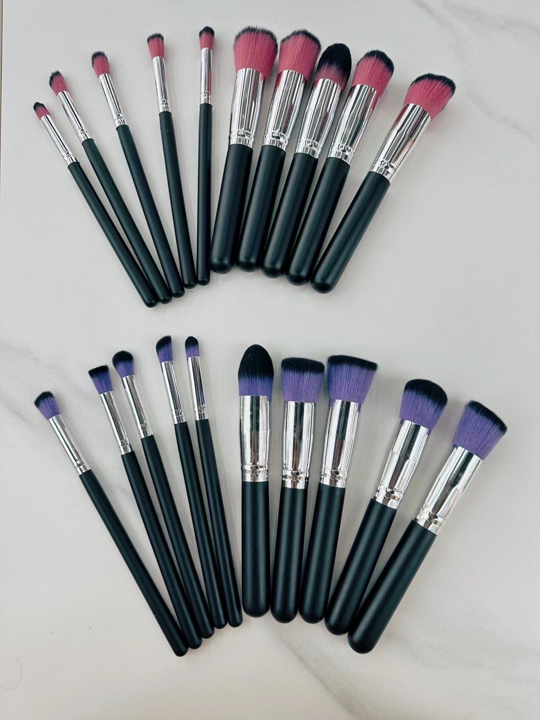 High Quality 5 Large 5 Small Wooden Handle Set Brush Makeup Brush