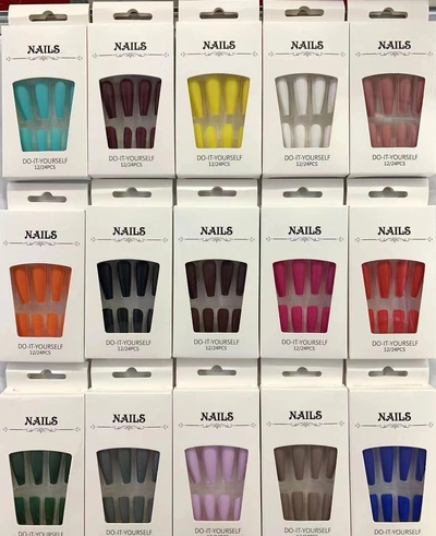 24 Pieces Fitted With Matte Solid Color Big Ballet Nail