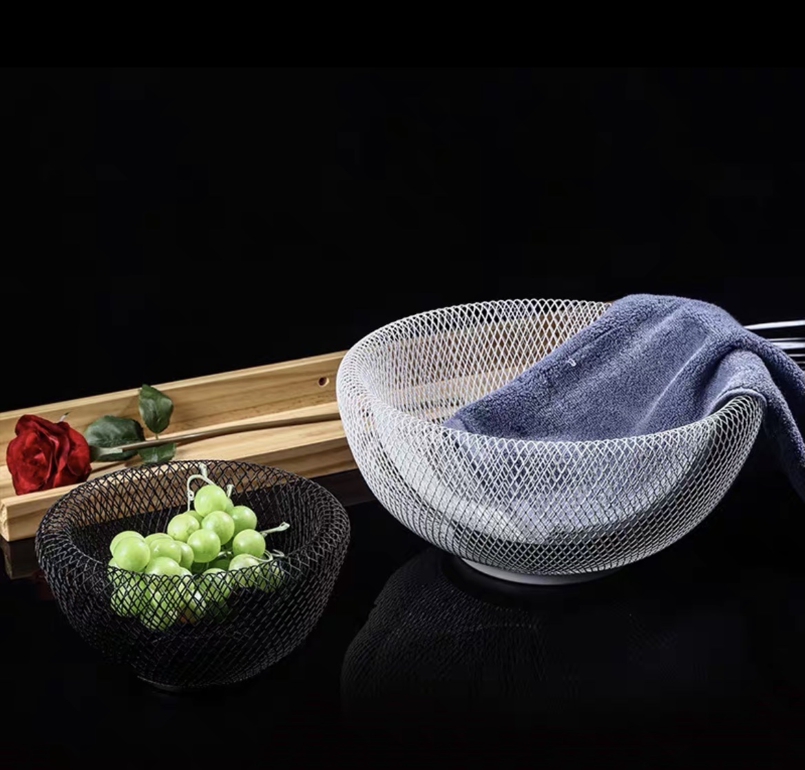 Simple Wrought Iron Fruit Basket Living Room Fruit Tray Household Creative Fruit Basket Hollowed Out Snack Basket Specification drawing