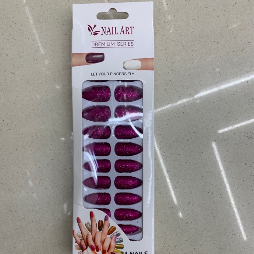 24 Pieces Of Solid Color Bright Powder Nail Specification drawing