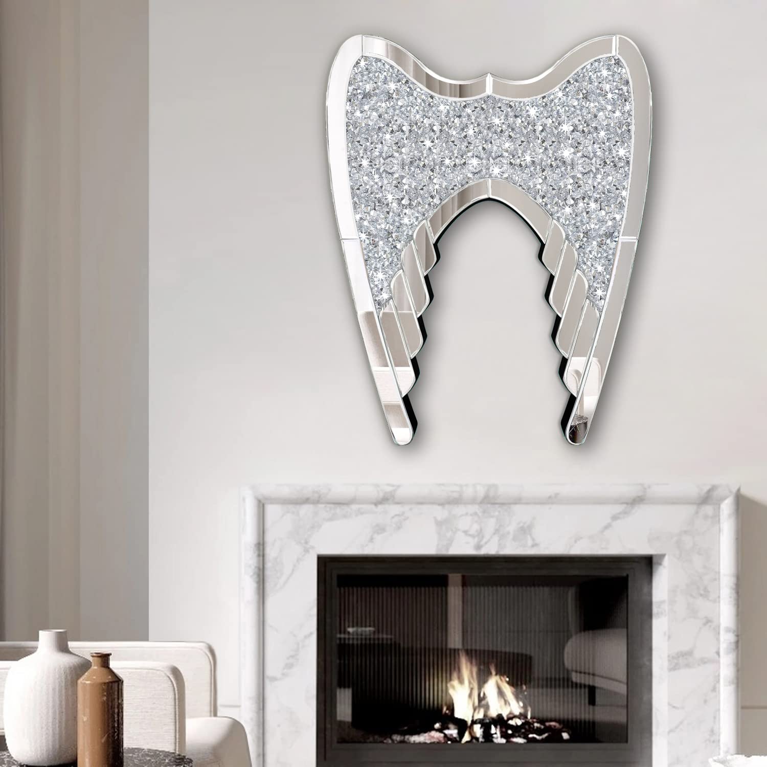 2023 Shining Silver Diamond Angel Wings Roman Wall Hangings