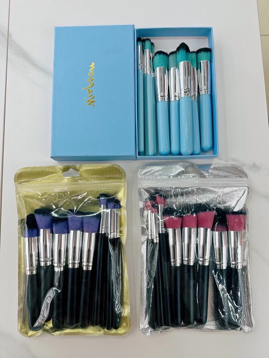 High Quality 5 Large 5 Small Wooden Handle Set Brush Makeup Brush Item Picture