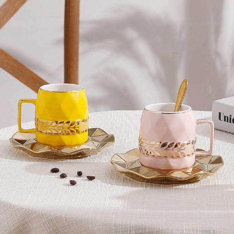 Vintage Bone China European Coffee Cup Set Phnom Penh Ceramic Small Luxury High Appearance Level Small Exquisite Creative Home Tea Set