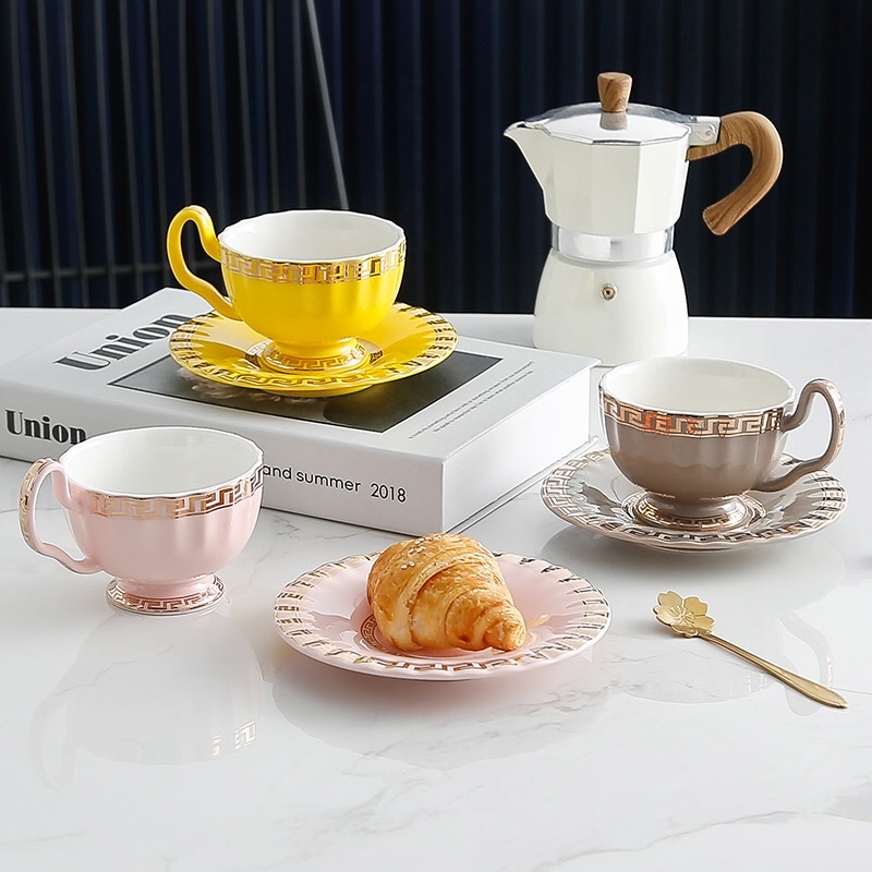 Coffee Cup Saucer Retro High Appearance Level European Home Ceramic Coffee Cup Set High-Grade Exquisite English Afternoon Tea Set details Picture