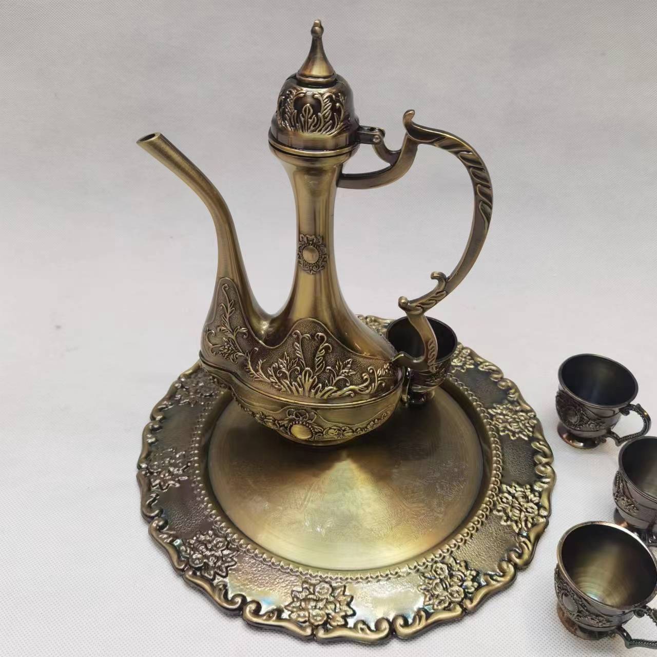 Ancient Wine Set Metal Candle Holder Simple Alloy Candle Holder Decoration Brass Candle Holder Wedding Props Creative Candle Holder Specification drawing