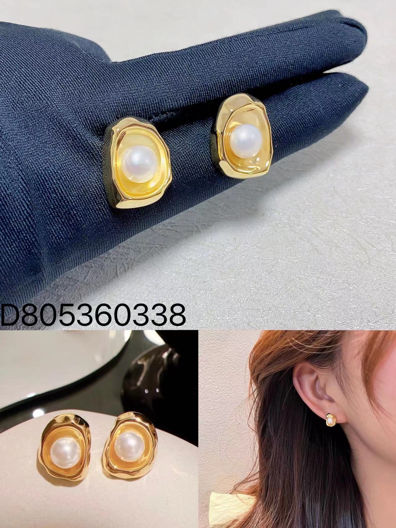 Silver needle allergy prevention fashion delicate stud earrings earrings with color thumbnail