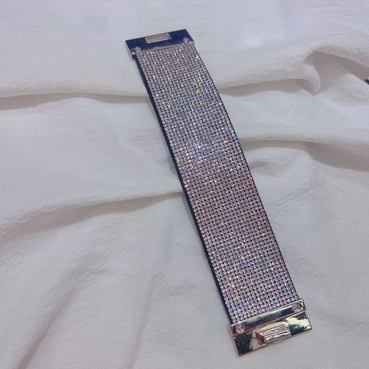 Europe and the United States full drill rhinestone cross buckle bracelet personality matching fashion products rhinestone inlaid because love jewelry alloy cross buckle thumbnail