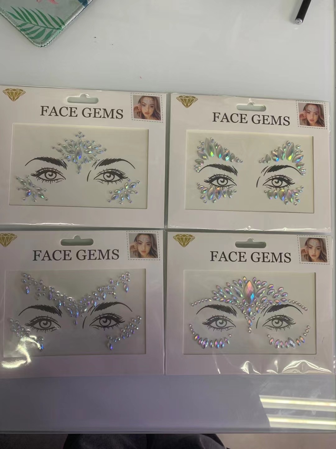 European Style Fashion Exquisite Luminous Diamond Face Stickers Application Scenario