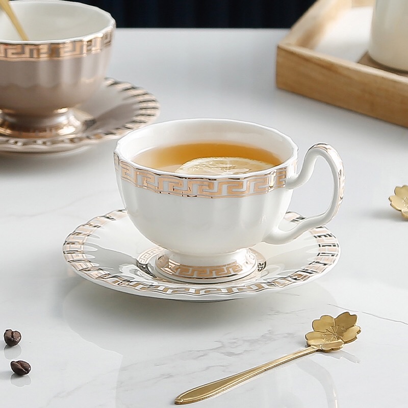 Coffee Cup Saucer Retro High Appearance Level European Home Ceramic Coffee Cup Set High-Grade Exquisite English Afternoon Tea Set Specification drawing