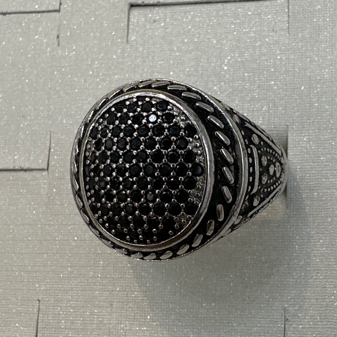 925 Silver Men's Ring Micro-Inlaid Craft Turkish Style