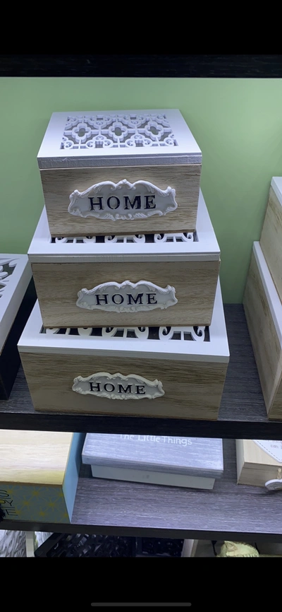 Wooden Three-Piece Storage Box Tray Wooden Box