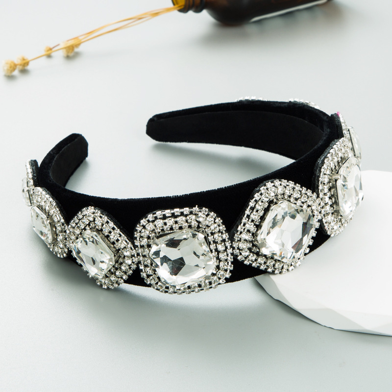 Fashion Heavy Headband Light Luxury Palace Hair Cobalt Temperament High-Grade Hair Accessories Wholesale Specification drawing