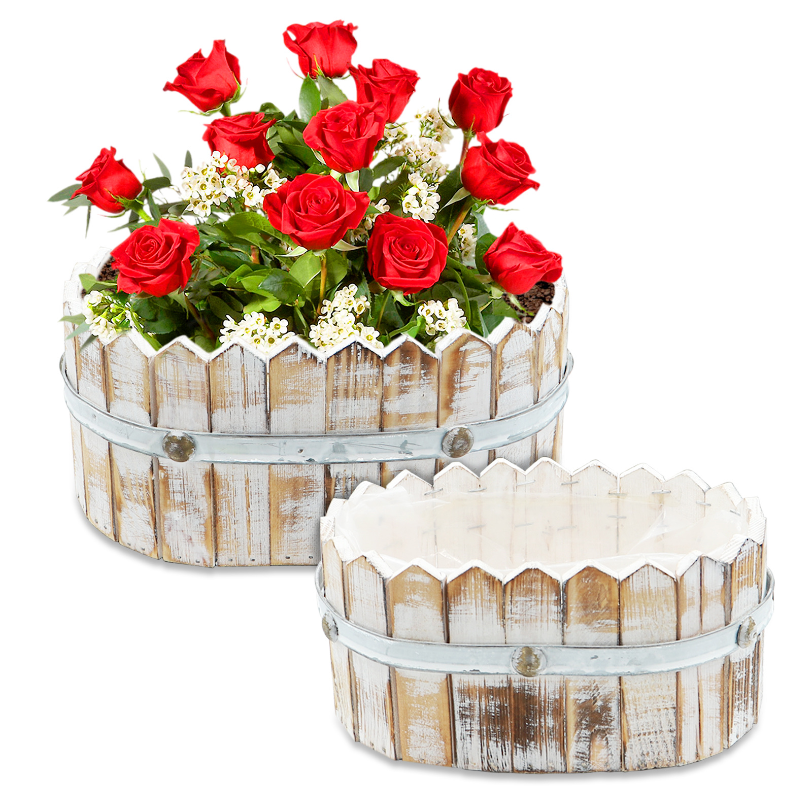 Watertight Wooden Garden Pots For Potted Plants
