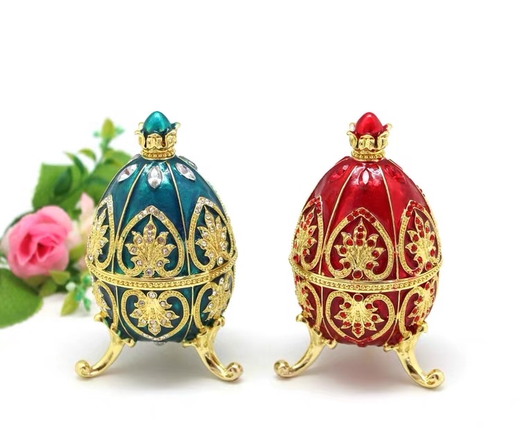 Alloy Enamel Easter Egg Jewelry Box Ornament Craft Gift Jewelry Box Ornament Specification drawing