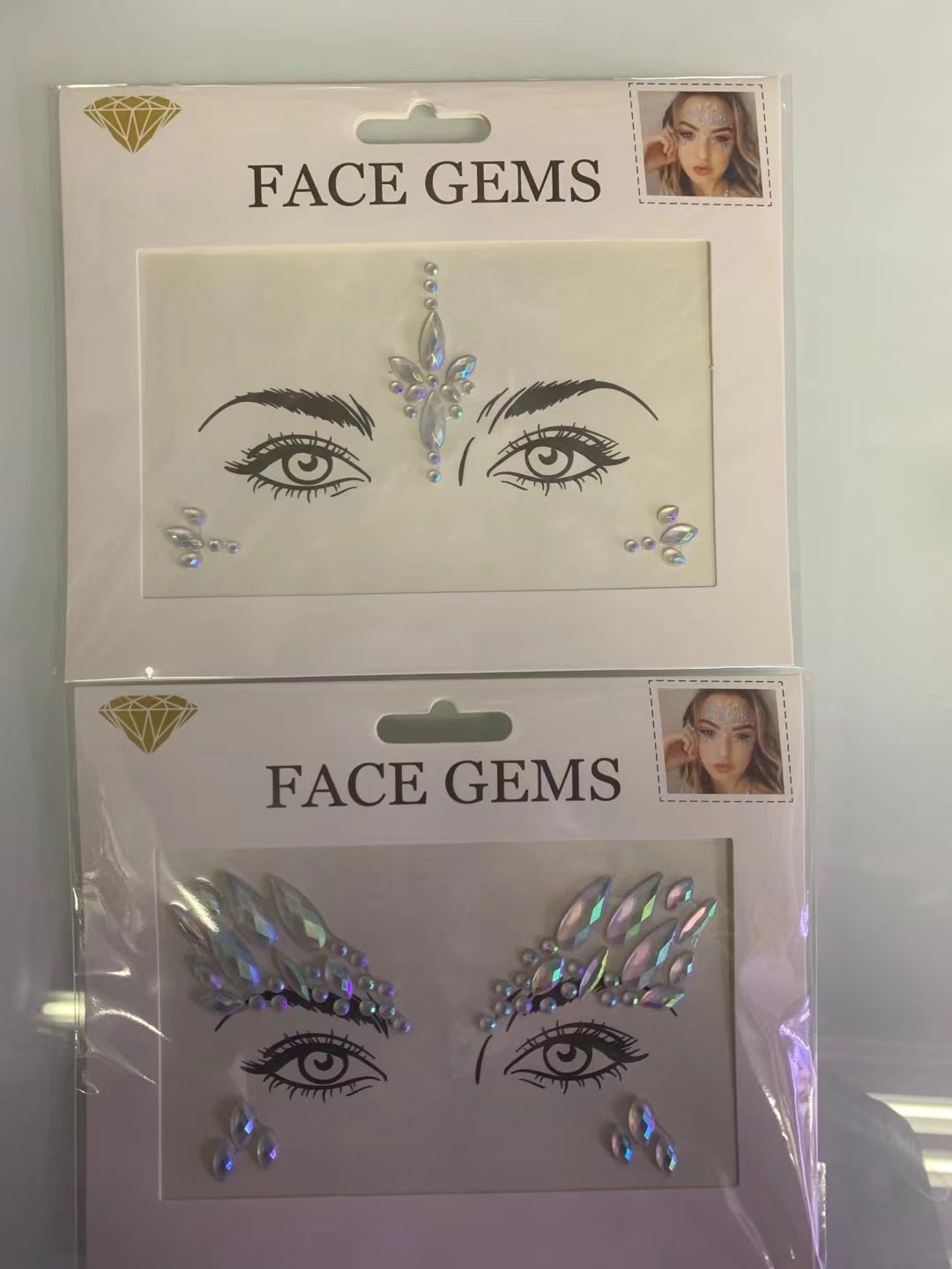 European Style Fashion Exquisite Luminous Diamond Face Stickers Item Picture