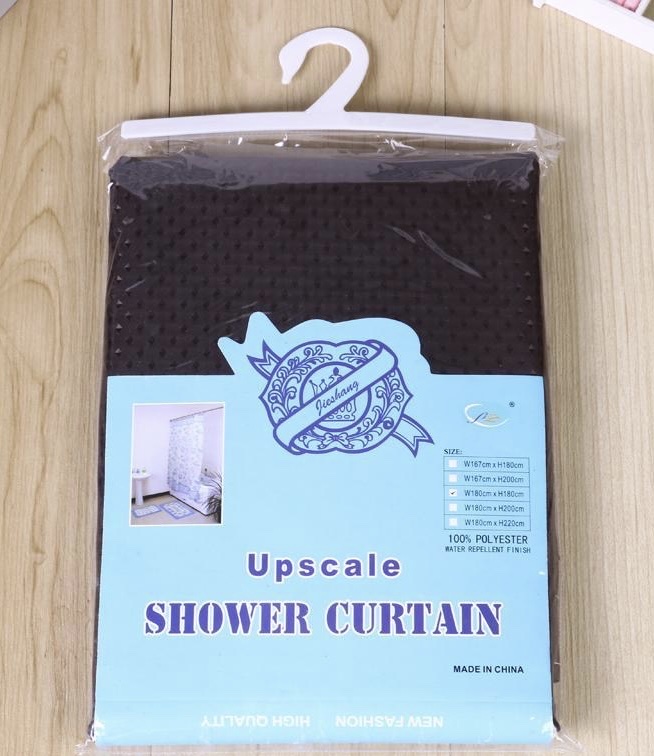 Polyester Brick Point Waterproof Cloth Monochrome Shower Curtain Jacquard Dark Pattern Shower Curtain Waterproof Mildew Resistant Bathroom Partition Available 180*180Cm Other Sizes Can Be Customized Specification drawing