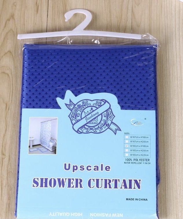 Polyester Brick Point Waterproof Cloth Monochrome Shower Curtain Jacquard Dark Pattern Shower Curtain Waterproof Mildew Resistant Bathroom Partition Available 180*180Cm Other Sizes Can Be Customized Item Picture