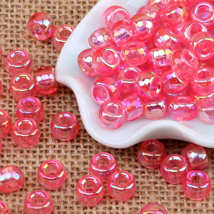 6*9mmAB彩珠亚克力彩色大孔珠儿童手链串珠编发头饰散珠约1870颗详情图4
