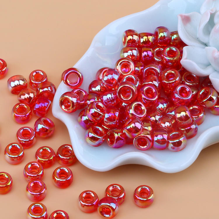 6*9mmAB彩珠亚克力彩色大孔珠儿童手链串珠编发头饰散珠约1870颗详情图3