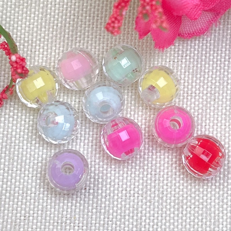 内彩珠中珠8mm内彩地球珠中珠手工DIY手链项链饰品配件亚克力珠子四季花材料详情图2