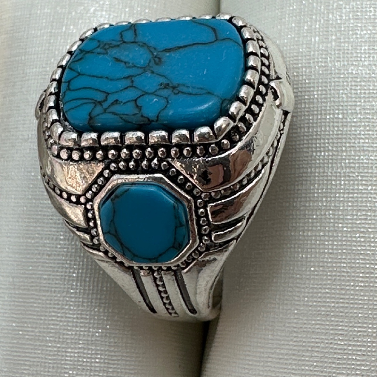 Vintage Turquoise Ring For Men details Picture