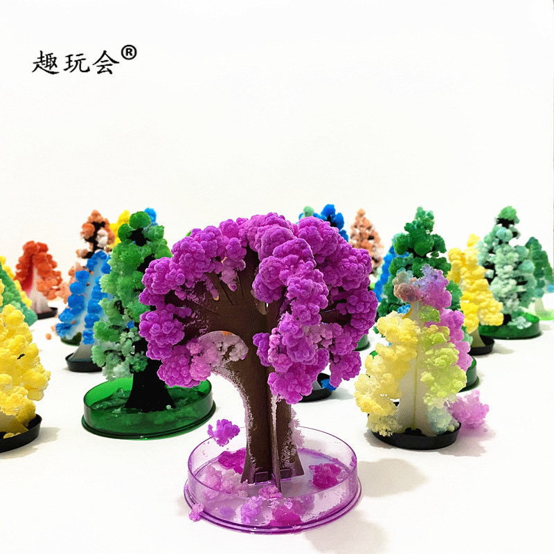 Scientific observation small experiment Paper tree will blossom Magic Cherry blossom tree Christmas tree DIY desktop decoration ornaments thumbnail