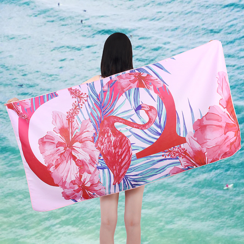 Cross-Border Amazon Printed Beach Towel Dries Fast Without Hair Thickening