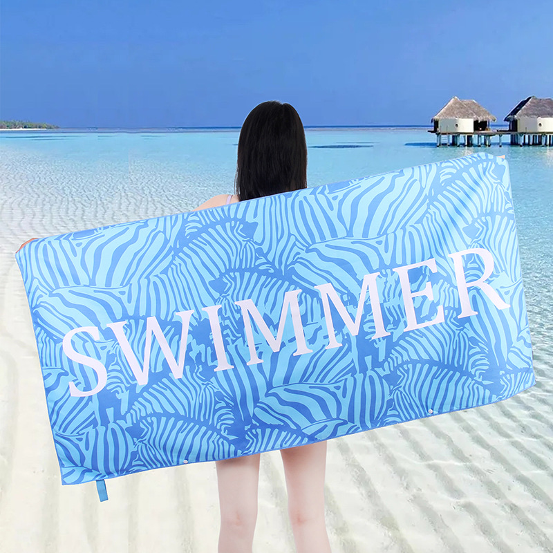 Cross-Border Amazon Printed Beach Towel Dries Fast Without Hair Thickening details Picture
