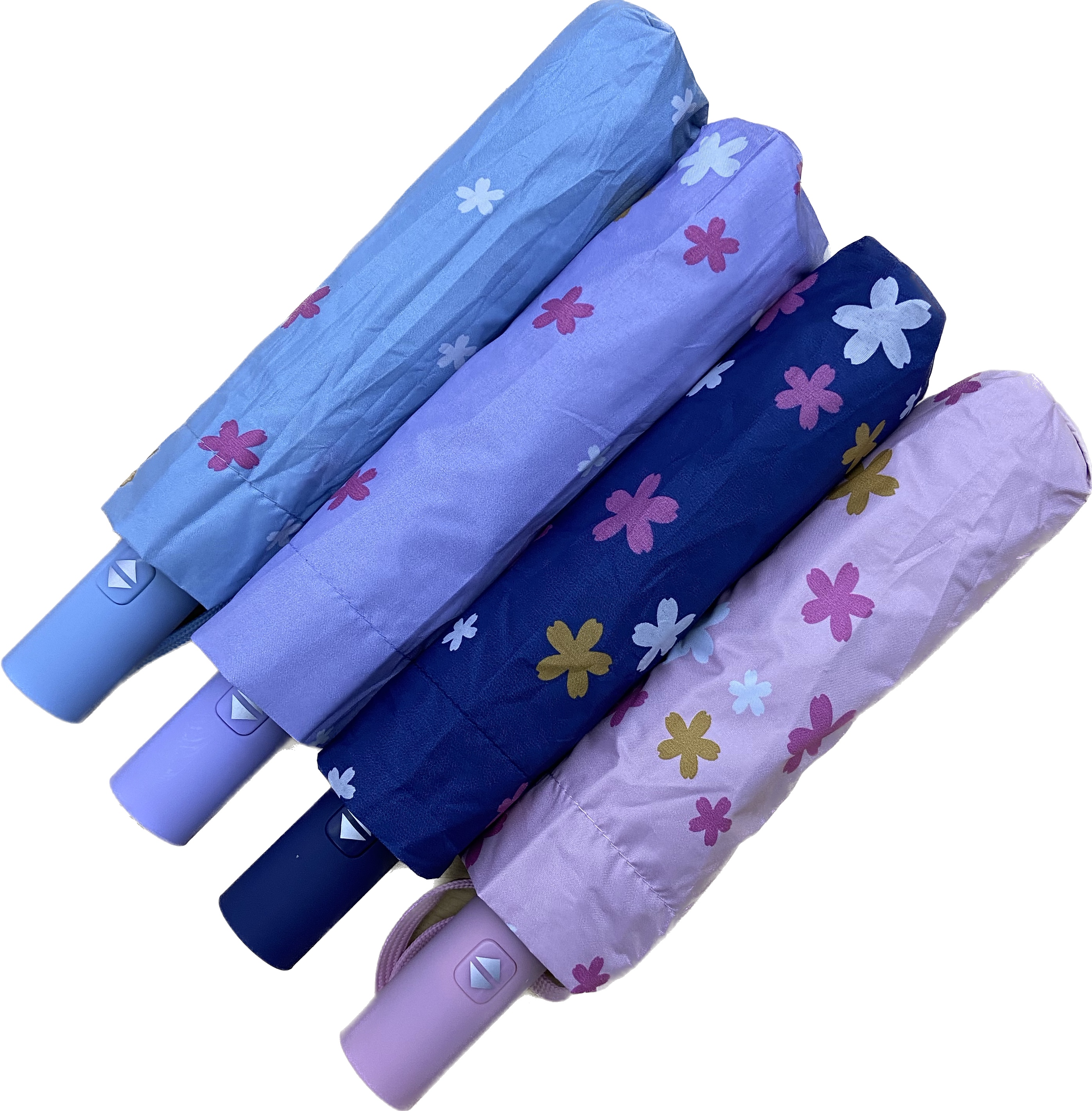 Three fold automatic open Retractable vinyl umbrella - Small flower thumbnail