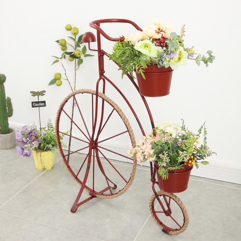 Rural Retro Creative Twine Iron Bicycle Style Flower Frame Decoration Gardening Home Grocery Window Decoration Application Scenario