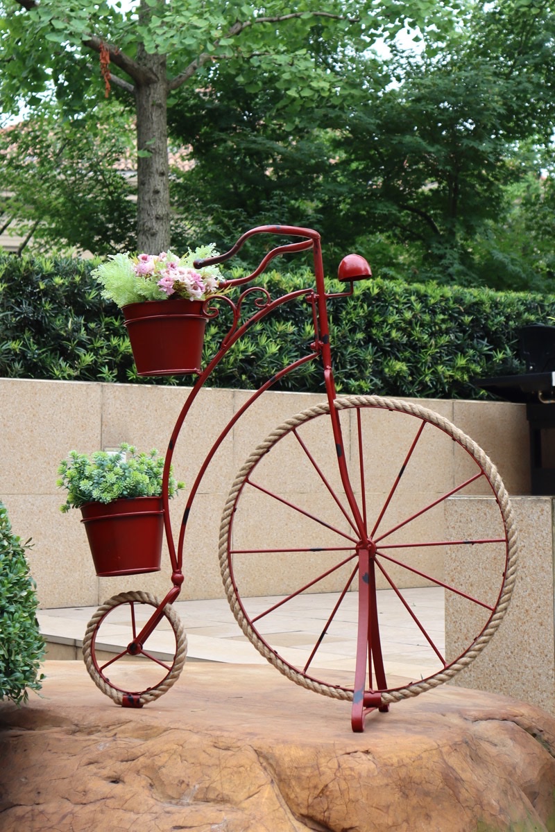 Rural Retro Creative Twine Iron Bicycle Style Flower Frame Decoration Gardening Home Grocery Window Decoration Specification drawing