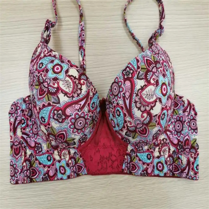 New Europe And The United States New Sexy Embroidery Flower Ultra-Thin Breathable Transparent Sexy Underwear Large Size Fat Mm Bra Set Big Chest Show Small