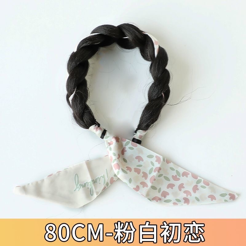 Hair Band Wig Twist Braid Increase Cranial Top Streamer Pad Hair False Braid Natural Fishbone Braid Fashion Natural Silk Scarf Headpiece details Picture
