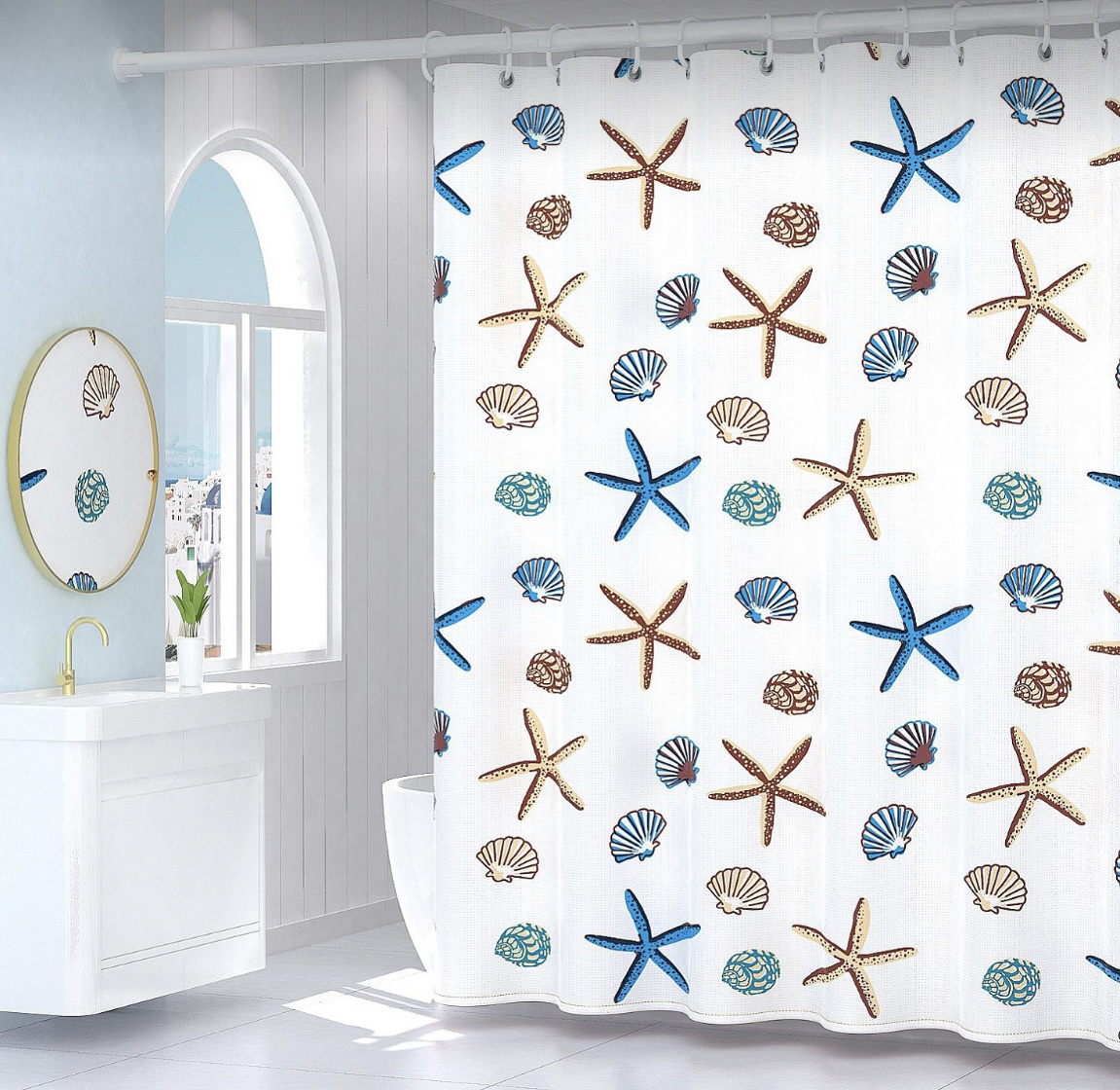 Peva 4 Thick Silk Shower Curtain Size 180*180Cm Pvc Bag Hook Packaging
