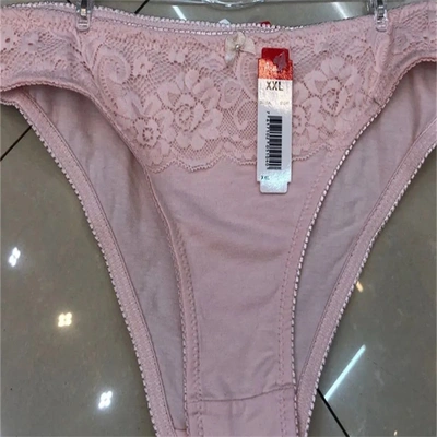 New Single Foreign Trade Large Size Cotton Mid-Waist Underwear Women Feel Seamless Cotton Crotch Bottom Lace Triangle Pants Women