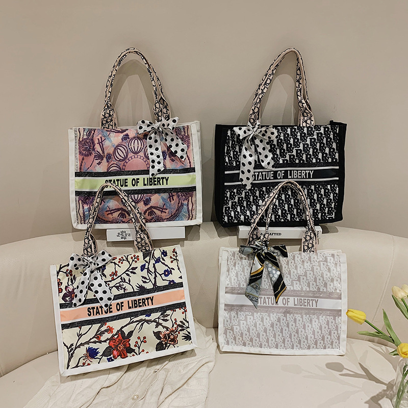 New Trend Cotton, Linen And Canvas Portable Shopping Leisure Large Capacity Multi-Functional Bag details Picture