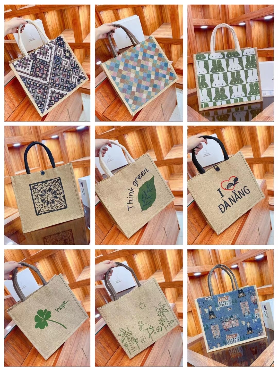 New Trend Cotton, Linen And Canvas Portable Shopping Leisure Large Capacity Multi-Functional Bag Specification drawing
