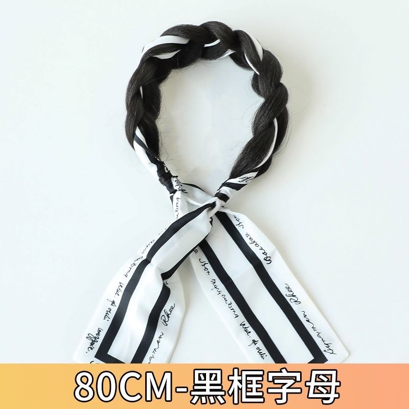 Hair Band Wig Twist Braid Increase Cranial Top Streamer Pad Hair False Braid Natural Fishbone Braid Fashion Natural Silk Scarf Headpiece Item Picture