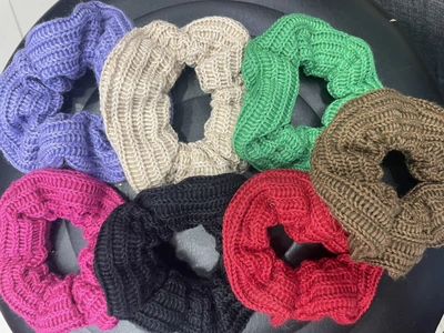 Candy-Colored Waffle Colon Loop Headband Knitted Scrunchie Japanese And Korean Basic Hair Accessories
