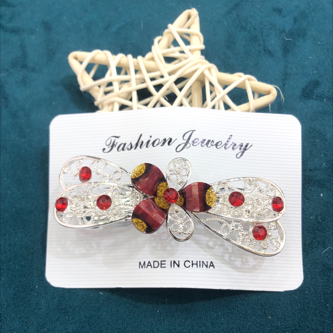 8 cm alloy five petal flower spring clip Hair clip Hair clip cross clip Plexiglass material accessories in a variety of colors