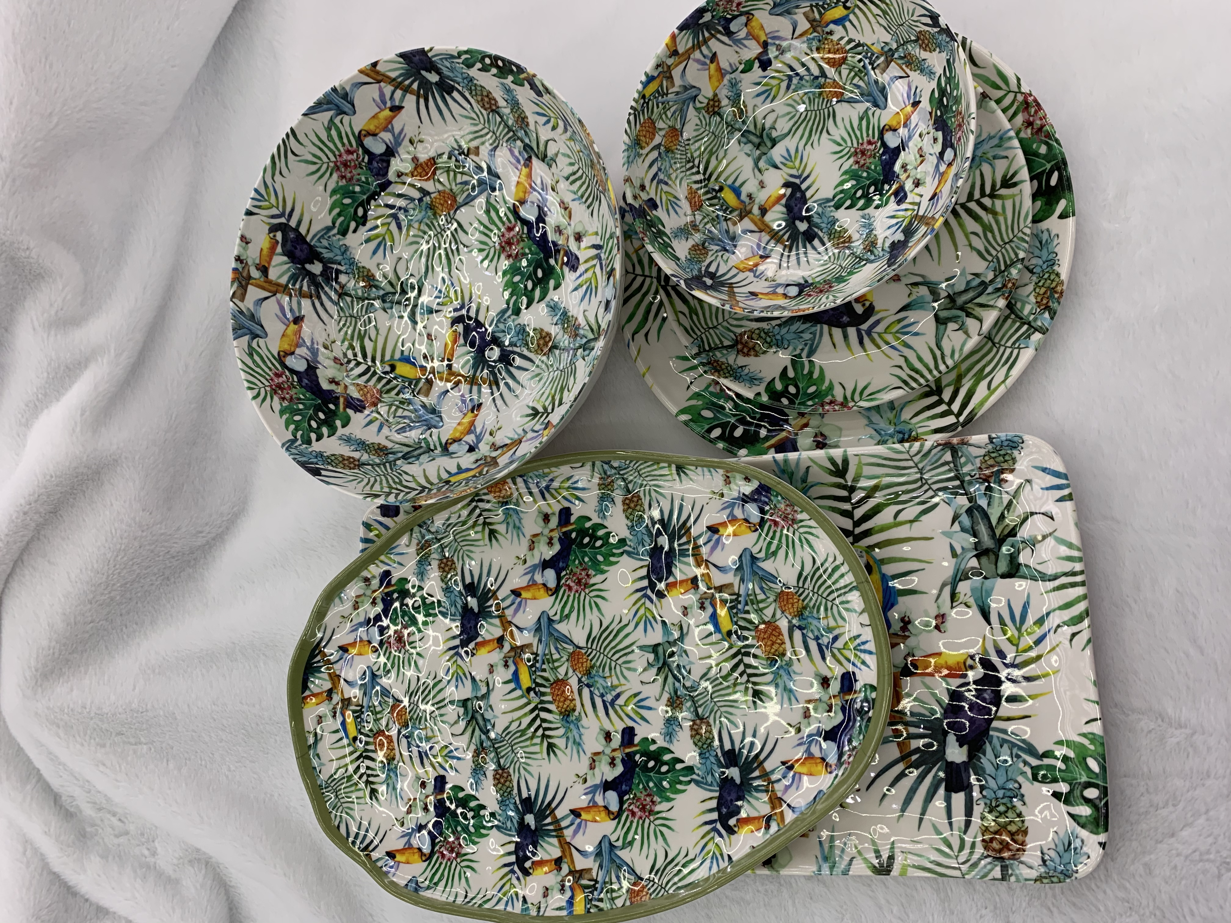 Foreign trade thick imitation porcelain melamine bowl plate set manufacturers direct thumbnail