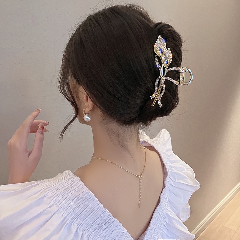Light Luxury Hair Accessories, Women's Hair Clips, High-End Feel, Metal Gripper At The Back Of The Head, Large Shark Clip, Stylish And Fashionable Hair Gripper Headwear, National Trend Series Specification drawing